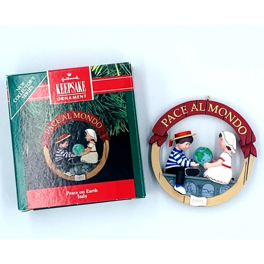1991 Pace Al Mondo / Peace‎ on Earth Hallmark Christmas Ornament Italy Vintage